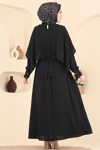 moda selvim الفستان أسود 004ZMRK1203 - Thumbnail