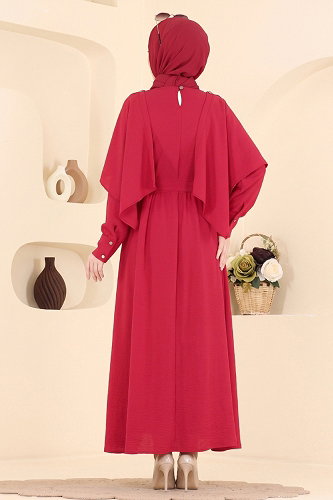 moda selvim Dress 004ZMRK1203 Red - Thumbnail