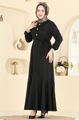 moda selvim Dress 0050UZ662 Black - Thumbnail
