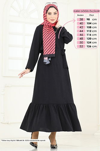 moda selvim Dress 009MR1078 Black - Thumbnail