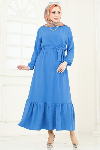 moda selvim الفستان أزرق 009MR1078 - Thumbnail