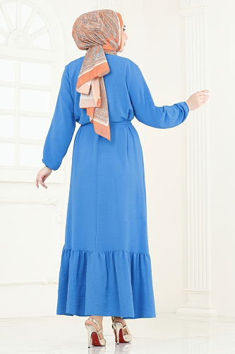 moda selvim الفستان أزرق 009MR1078 - Thumbnail