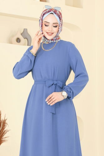 moda selvim الفستان ازرق 009MR1078 - Thumbnail
