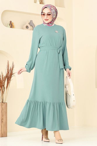 moda selvim Dress 009MR1078 Light Mint - Thumbnail