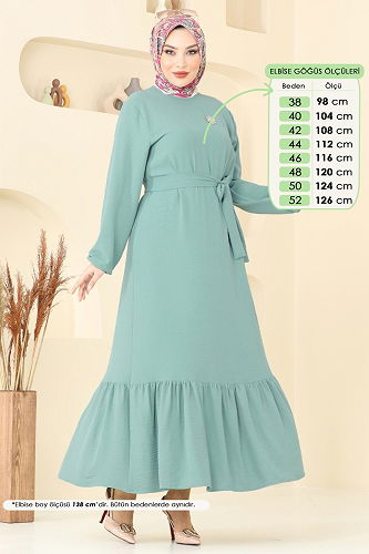 moda selvim Dress 009MR1078 Light Mint - Thumbnail