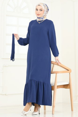 moda selvim Dress 009MR1078 Navy Blue - Thumbnail