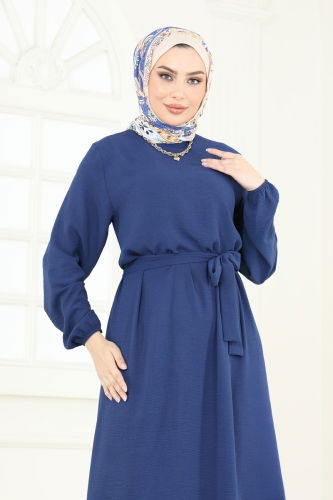 moda selvim Dress 009MR1078 Navy Blue - Thumbnail