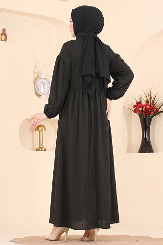 moda selvim الفستان أسود 010ZMRK1203 - Thumbnail