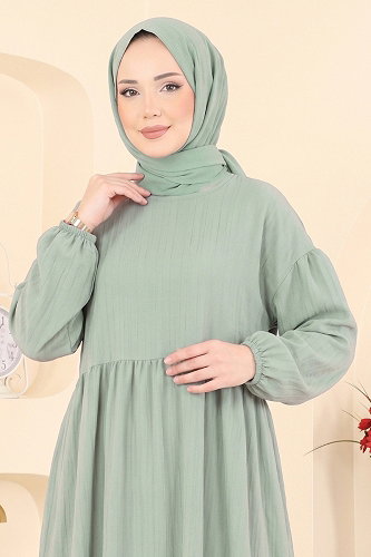 moda selvim Dress 010ZMRK1203 Mint - Thumbnail