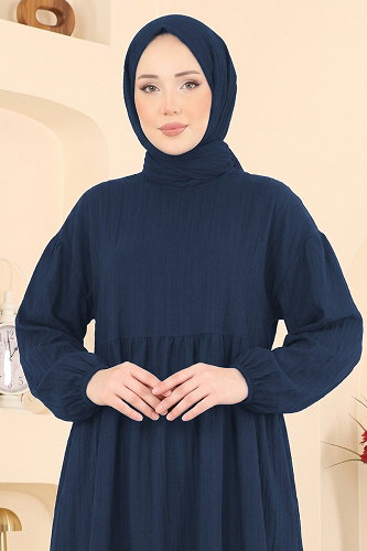 moda selvim الفستان كحلي 010ZMRK1203 - Thumbnail