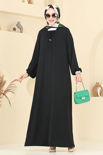 moda selvim Dress 011MR1078 Black - Thumbnail