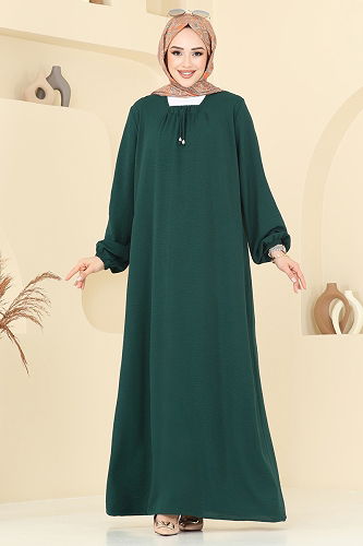 moda selvim Dress 011MR1078 Emerald - Thumbnail