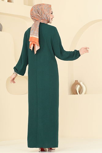 moda selvim الفستان زيتي 011MR1078 - Thumbnail