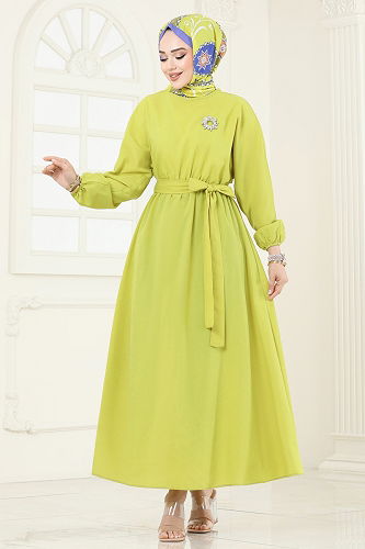 moda selvim Dress 012MR1078 Acid - Thumbnail