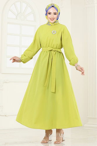 moda selvim Dress 012MR1078 Acid - Thumbnail