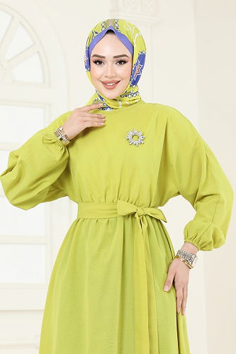 moda selvim Dress 012MR1078 Acid - Thumbnail