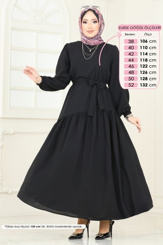 moda selvim Dress 013MR1078 Black - Thumbnail
