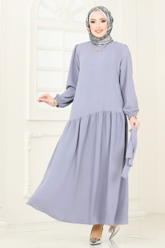 moda selvim Dress 013MR1078 Gray - Thumbnail