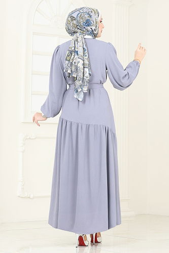 moda selvim Dress 013MR1078 Gray - Thumbnail