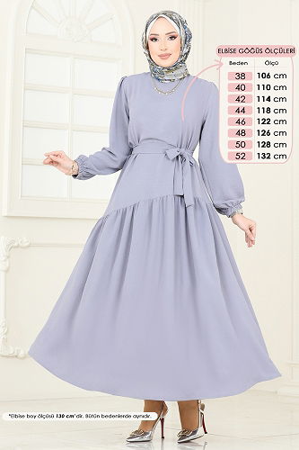 moda selvim Dress 013MR1078 Gray - Thumbnail