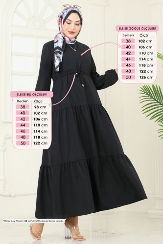 moda selvim Dress 014MR1078 Black - Thumbnail