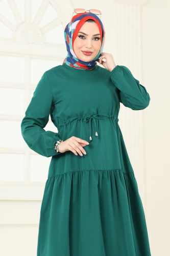 moda selvim الفستان زيتي 014MR1078 - Thumbnail