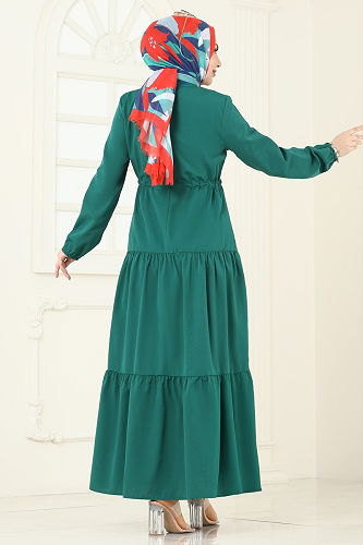 moda selvim الفستان زيتي 014MR1078 - Thumbnail