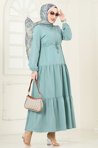 moda selvim Dress 014MR1078 Light Mint - Thumbnail