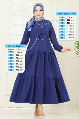 moda selvim الفستان كحلي 014MR1078 - Thumbnail