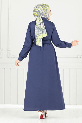 moda selvim الفستان كحلي 019MR1077-M - Thumbnail