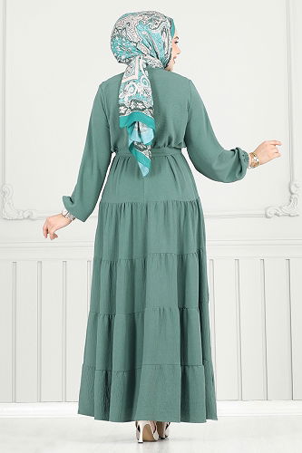 moda selvim Dress 020MR1078 Mint - Thumbnail