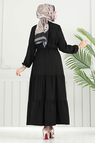moda selvim الفستان أسود 024MR1078 - Thumbnail