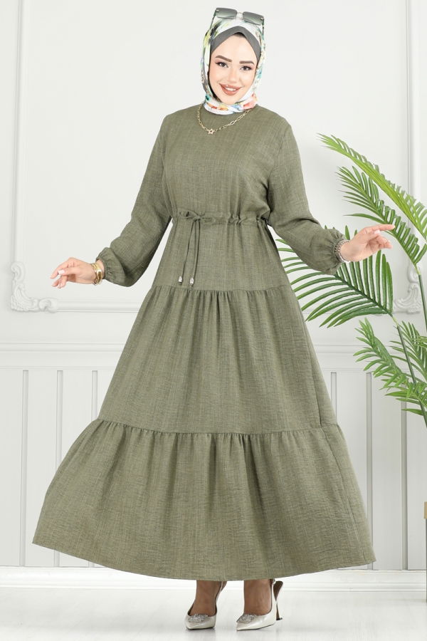 Modaselvim NET 20%+20% DISCOUNT IN THE CARD Dress 025MR1078 Khaki
