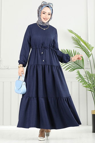 moda selvim الفستان كحلي 025MR1078 - Thumbnail