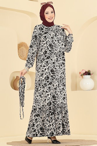 moda selvim Dress 027MR1078 Black - Thumbnail