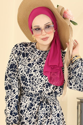 moda selvim الفستان كحلي 027MR1078 - Thumbnail