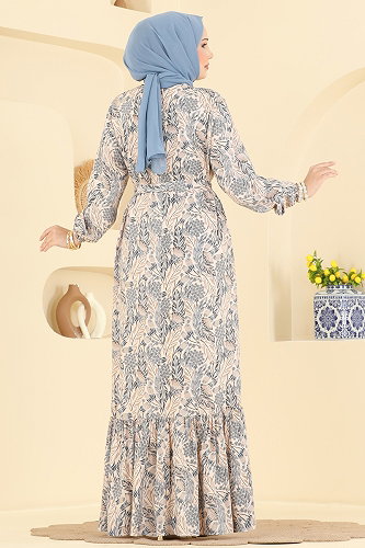 moda selvim الفستان كحلي 028MR1078 - Thumbnail