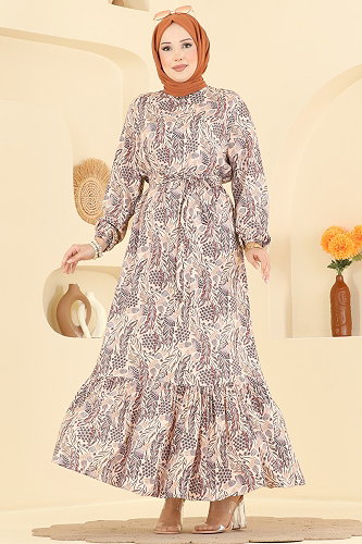 moda selvim Dress 028MR1078 Tile - Thumbnail