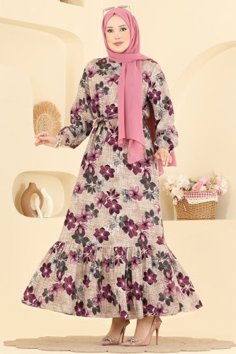 M.R. - Dress 029MR1078 Damson