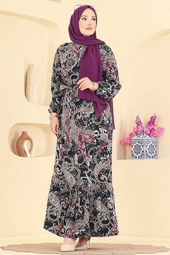 moda selvim الفستان كحلي 030MR1078 - Thumbnail