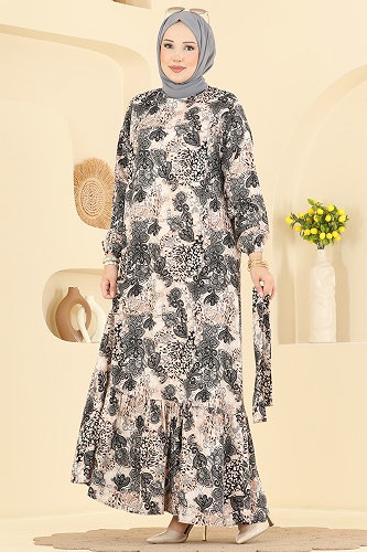moda selvim Dress 031MR1078 Anthracite - Thumbnail