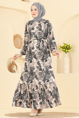 moda selvim Dress 031MR1078 Anthracite - Thumbnail