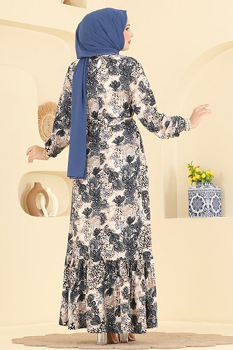 moda selvim Dress 031MR1078 Navy Blue - Thumbnail