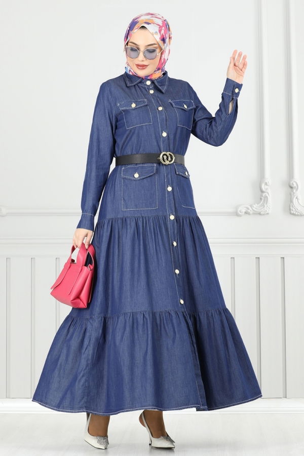Dress 0332MSA980 Dark Denim - Moda Selvim