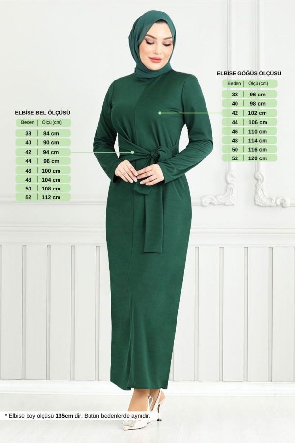 Modaselvim خصم صافٍ20%+20% في سلة التسوق الفستان زيتي 0409ALG1079-M