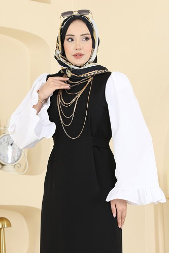 moda selvim Dress 0418ALGK1170 Black - Thumbnail