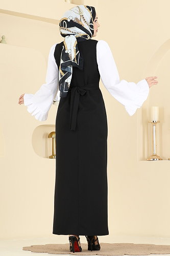 moda selvim الفستان أسود 0418ALGK1170 - Thumbnail