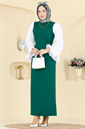 moda selvim الفستان زيتي 0418ALGK1170 - Thumbnail