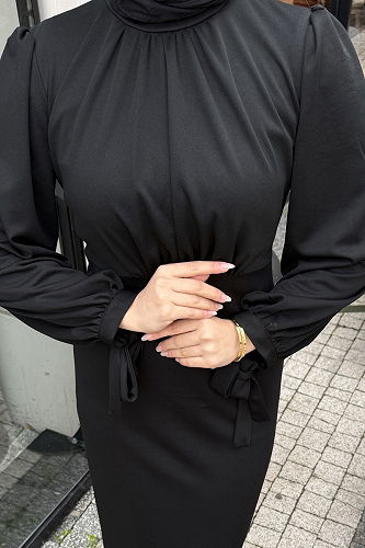 moda selvim Dress 0437ALGK1170 Black - Thumbnail