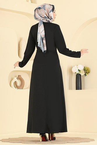 moda selvim Dress 0782LVA1173 Black - Thumbnail